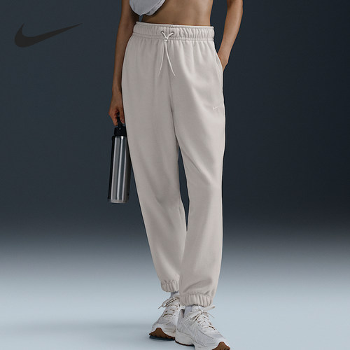 Nike/耐克官方正品秋冬新款女士宽松摇粒绒保暖束脚裤FB5579-104