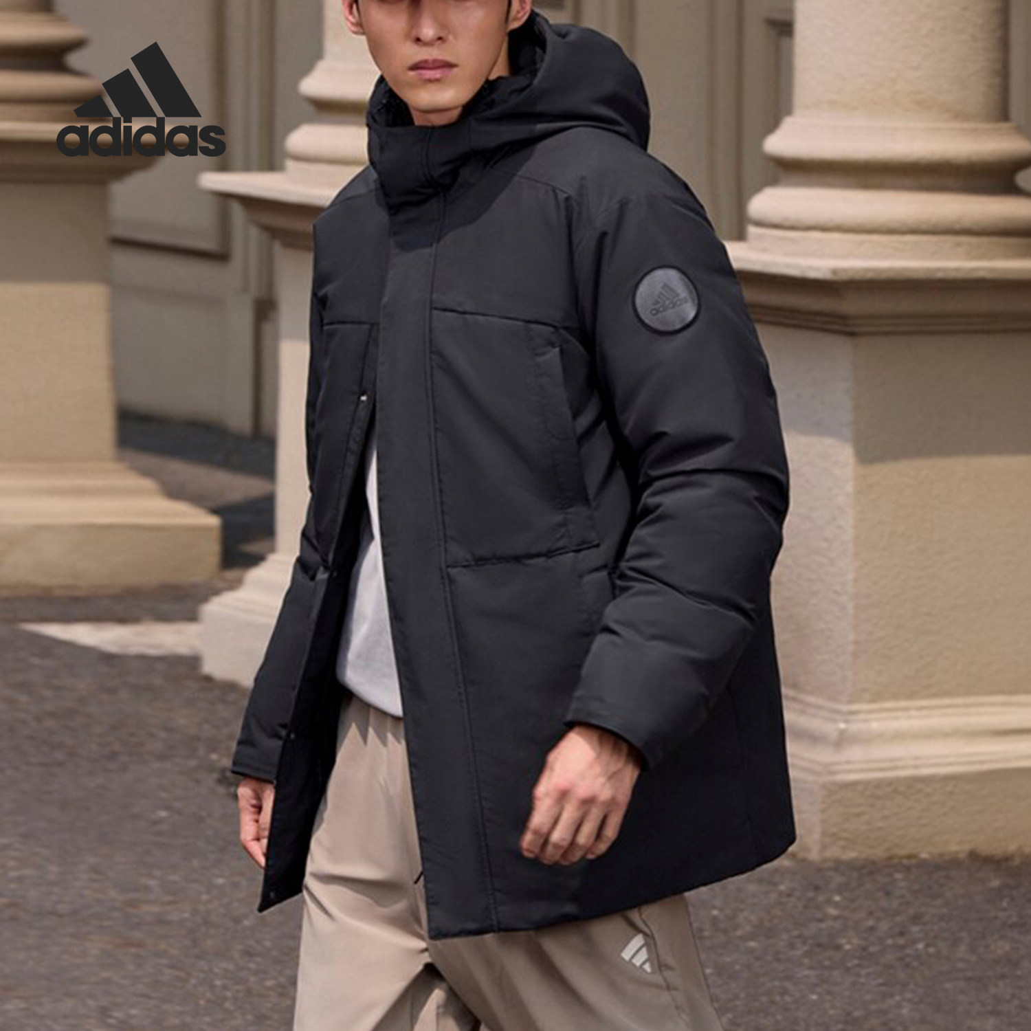 Adidas/阿迪达斯官方正品新款男女防泼水保暖运动羽绒服JM9145
