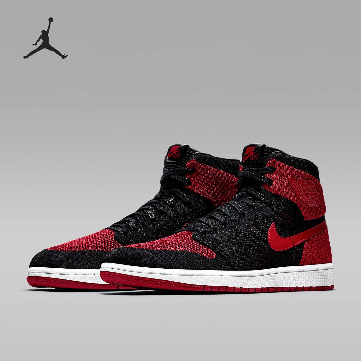 Nike/耐克正品 Air Jordan 1 Flyknit 乔1AJ1黑蓝男篮球鞋919704