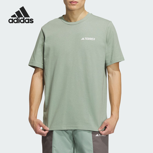 Adidas/阿迪达斯官方正品GFX SS T 230户外男士简约休闲T恤IS0283