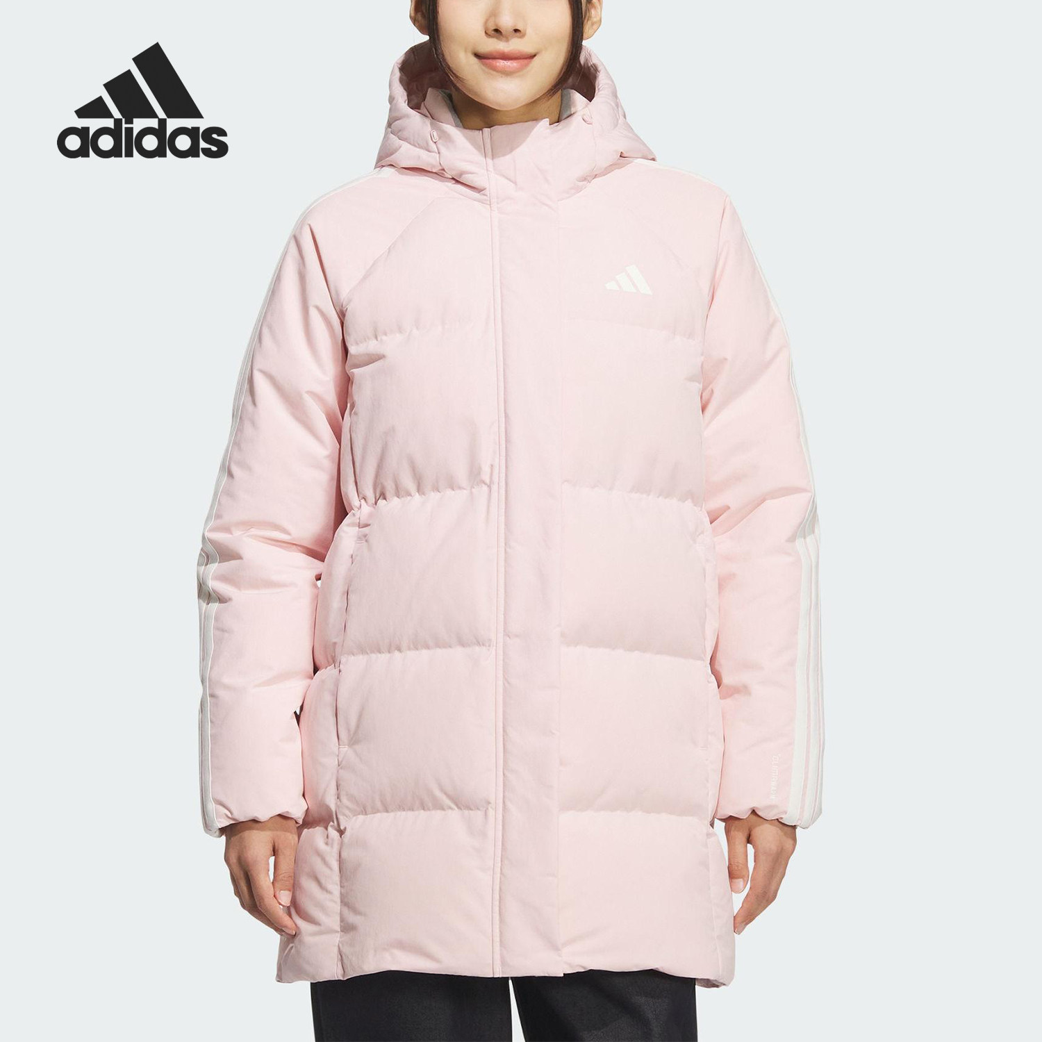 Adidas/阿迪达斯官方正品当季款女士保暖中长款羽绒服KC2484