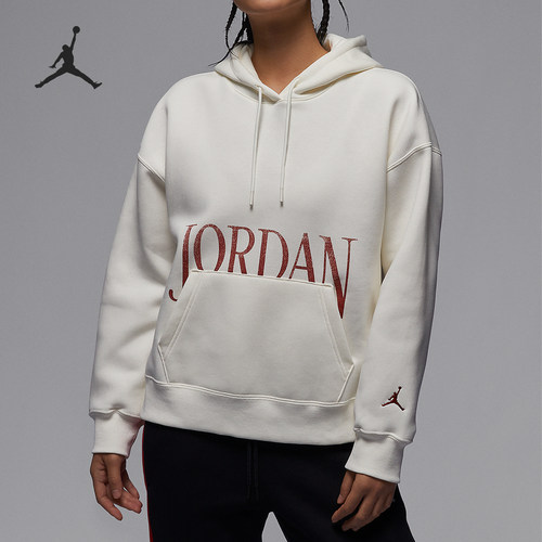 Nike/耐克官方正品JORDAN女士休闲加绒套头连帽卫衣FN5435-133