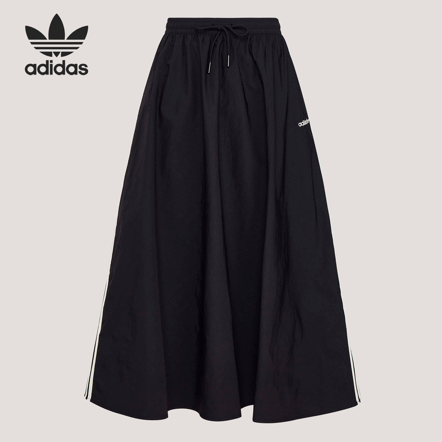 Adidas/阿迪达斯官方正品三叶草女士宽松日常休闲梭织长裙KX7986