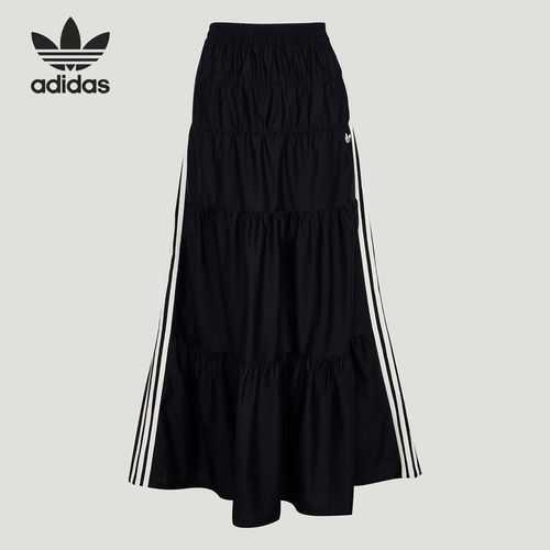 Adidas/阿迪达斯官方正品三叶草女士时尚休闲褶皱半身裙KY5728