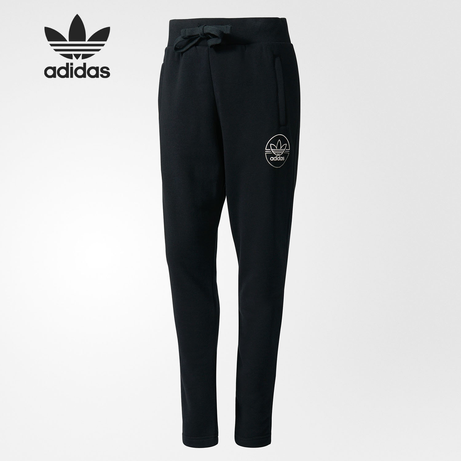 Adidas/阿迪达斯官方正品三叶草女子修身小脚休闲运动长裤 BK5816