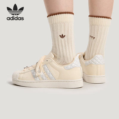 Adidas/阿迪达斯官方正品三叶草女士低帮系带耐磨运动板鞋KJ7301