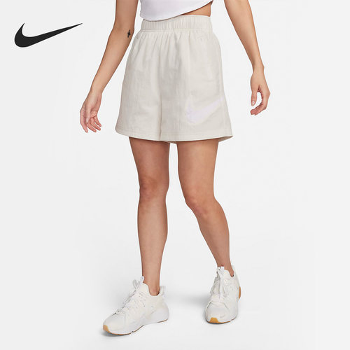 Nike/耐克官方正品夏季女子运动透气休闲高腰梭织短裤DM6740-104