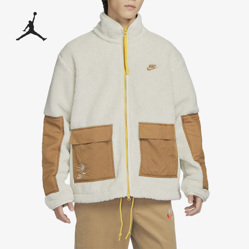 Nike/耐克官方正品JORDAN男士拼接仿羊羔绒保暖外套FV4022-072