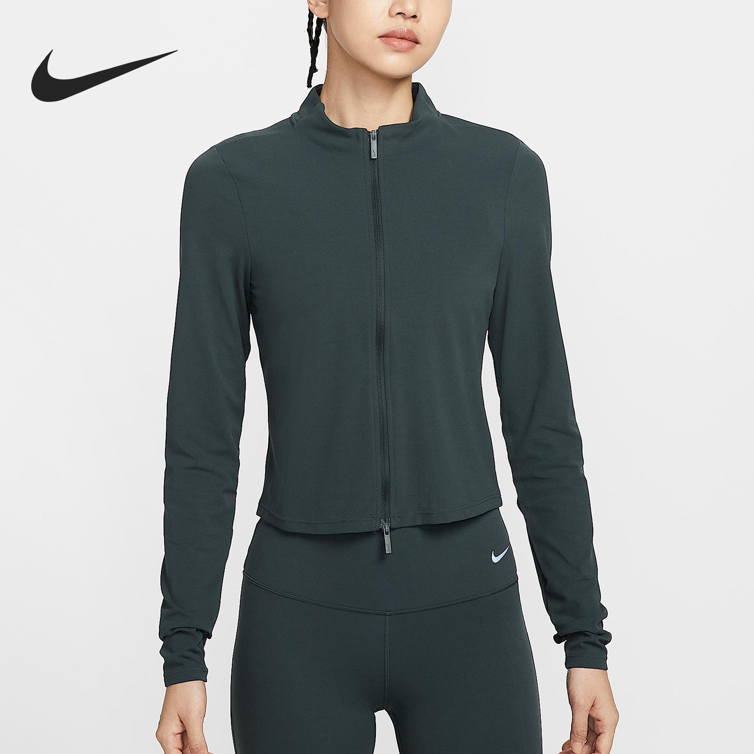 Nike/耐克官方正品Zenvy Dri-FIT女士短款拉链运动外套FV7424-390 - 实物图