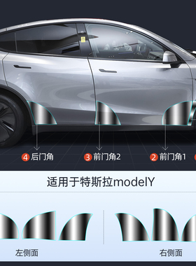 适用特斯拉model3/modelY后门保护膜车门膜TPU三角漆面后门保护膜