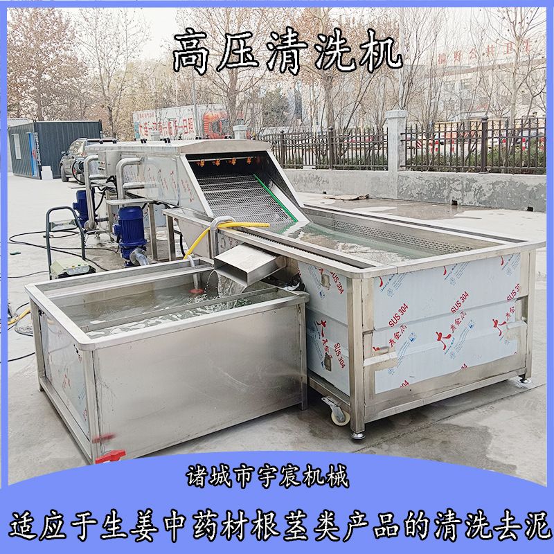 大姜喷淋清洗机商用连续式姜不辣清洗线根茎类药材天麻商用清洗机