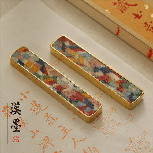 黄铜木韵文镇 铜器镇尺书法镇纸创意中压纸金属学生