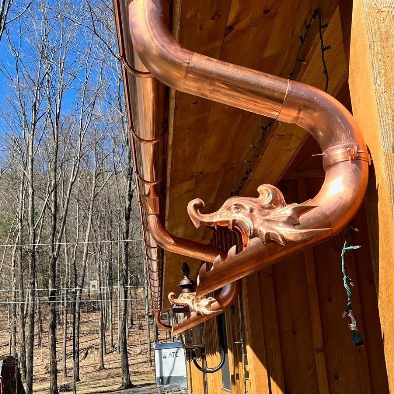 雨水斗紫铜不锈钢方形排水口出水口定制雨落水管落水斗手工集水斗