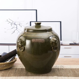 陶瓷米缸米桶带盖家用油缸腌菜缸密封酒坛斤大水缸定制加字