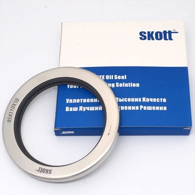 原装进口不锈钢油封Skott金属骨架空压机真空泵用四氟唇形密封圈