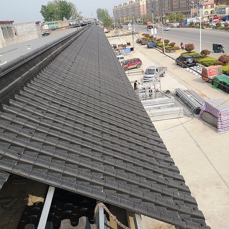 加厚仿古大波合成树脂瓦滴水古门头黑色拼接一体装饰塑料屋檐瓦片,基础建材,屋顶装饰瓦,淘宝优惠券,粉丝福利购,淘宝优惠卷