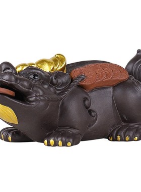 紫砂招财貔貅家居装饰手工客厅办公室电视柜桌面摆设茶宠茶玩