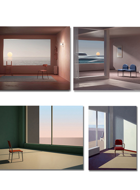 unn ou客厅三联装饰画沙发背景墙现代大气挂画