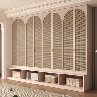 实木书柜家用带玻璃门一体整墙到顶客厅落地防尘书架书橱定制