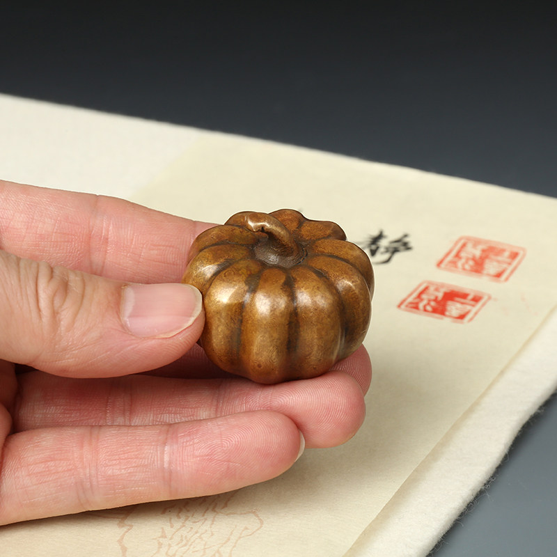 青铜复古压纸 青铜爱小南瓜文镇 文物古董  黄铜书法镇纸老物件,文具电教/文化用品/商务用品,镇纸,淘宝优惠券,粉丝福利购,淘宝优惠卷