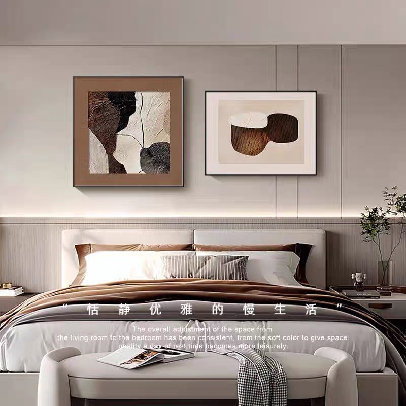 抽象艺术高级感主卧床头挂画现代简约卧室装饰画客厅餐厅房间壁画