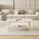 奶油风岩板茶几客厅小户型侘寂长方形层白色现代茶几桌