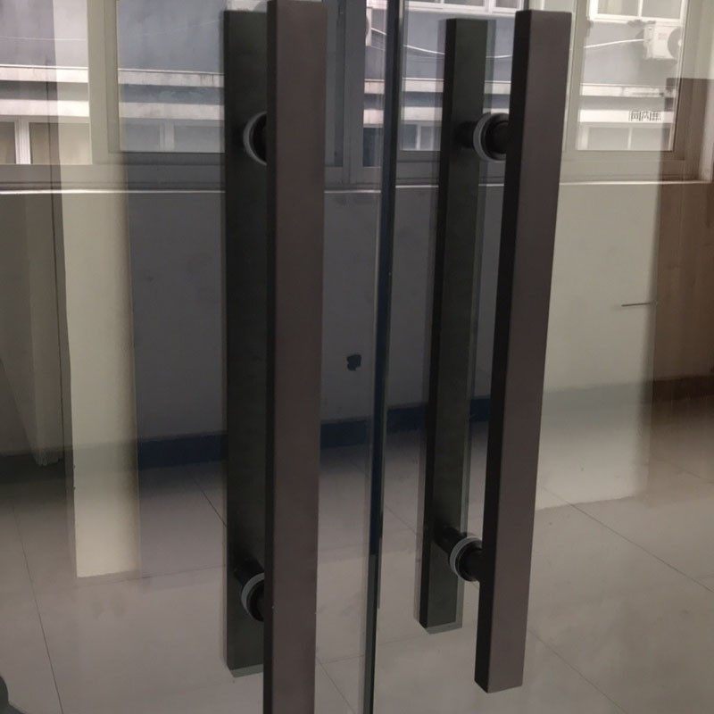 米方管玻璃门拉手 实木门黑色把手对装大扶手