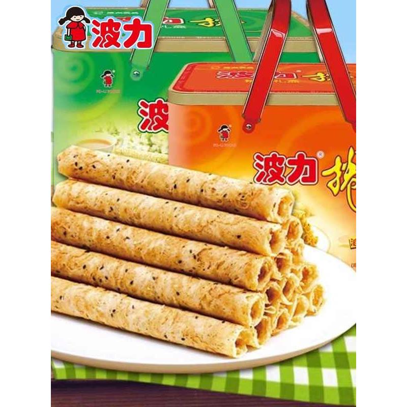 波力蛋卷铁盒波力卷720g+加赠36g礼盒鸡蛋海苔卷怀旧小吃休闲零食