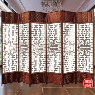 饰隔断 屏风隔断简约现代折屏实木折叠移动推拉双面客厅简易门帘装