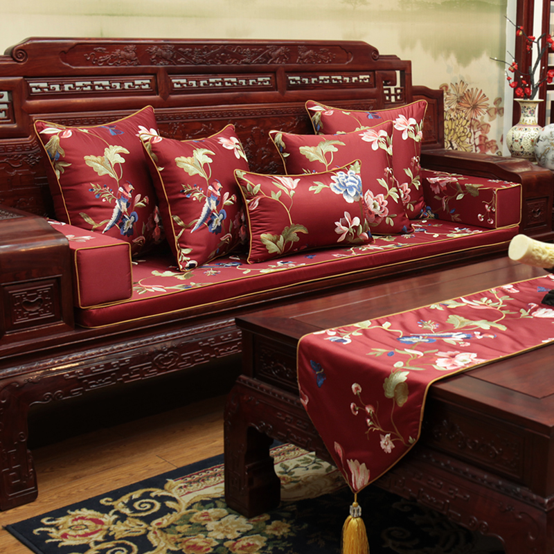 古典红木沙发坐垫中式圈椅垫实木家具罗汉床垫子加厚海绵防滑定做