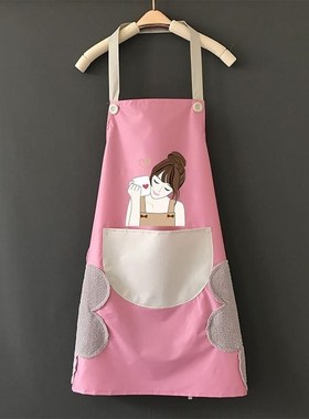 韦裙厨房女围兜人做饭家用气漂亮洋的网围裙2022新款红可爱02356