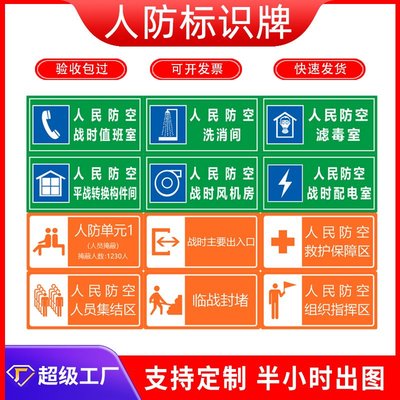 人防工程标识牌防空地下室出入库警示指示牌交通标志铝板反光标牌