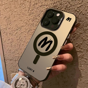 苹果16Promax手机壳16幸运字母iPhone15pro创意14磁吸无线充13防摔12壳11网红15plus情侣英文新款 适用新款 壳