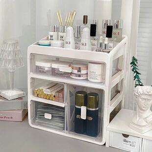桌面化妆品收纳盒防尘化妆盒大容量家用高级多功能抽屉式置物架