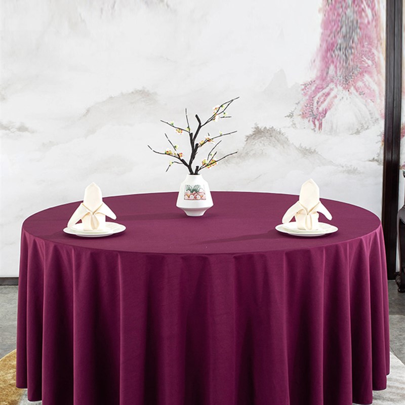 加厚酒店圆形餐桌布饭店大圆桌台布餐厅桌布布艺宴会定制