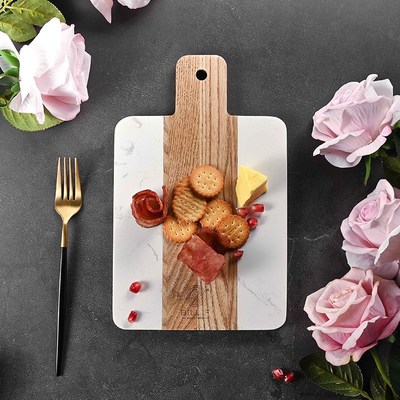 ill.F创意大理石拼接水曲柳实木砧板菜板戚风面包披萨水果