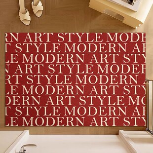 新春红色新年入户地垫高弹丝圈门口蹭土喜庆地毯耐磨易打理