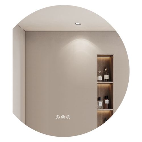 伯仑 创意智能半圆浴室镜卫生间挂墙镜子带灯洗漱台除雾高LED镜