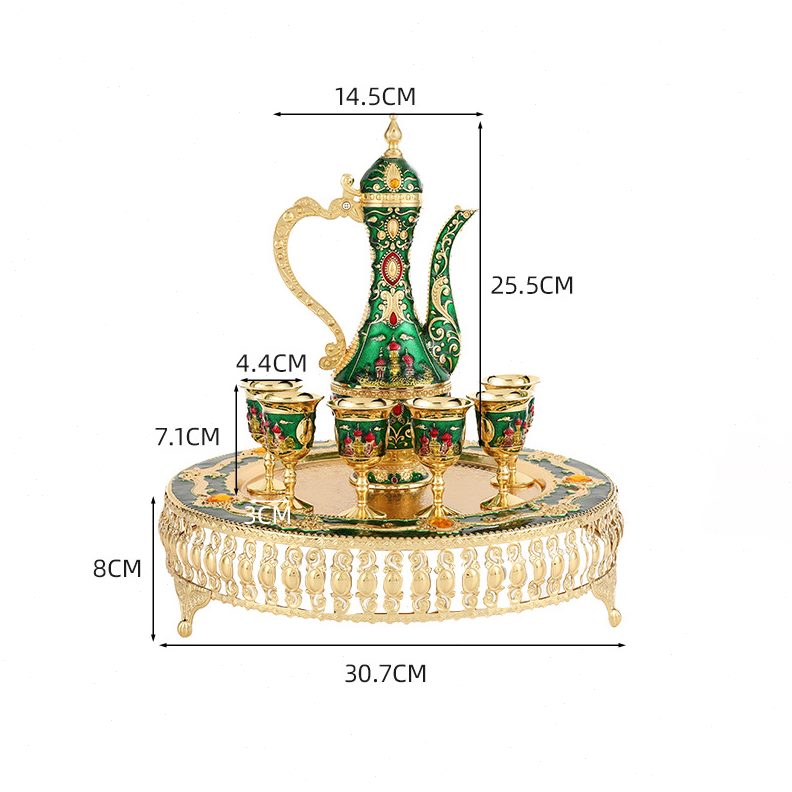 新款古典大气城堡酒具盘套装中式家居摆件酒壶酒杯工艺品酒具