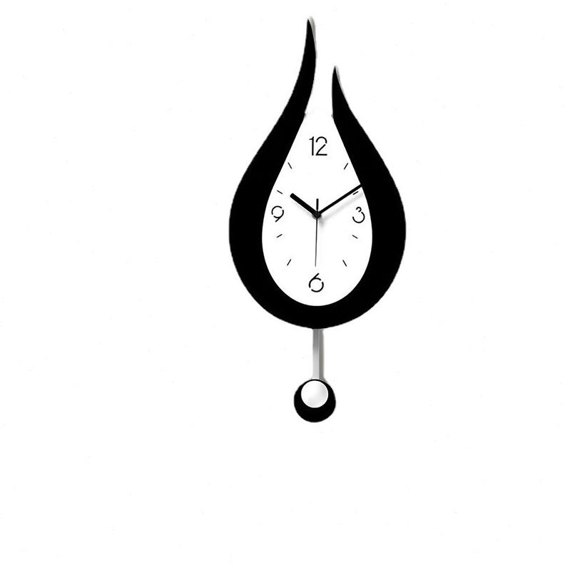 水滴亚克力挂钟摇摆简约时钟家用客厅装饰钟静音卧室欧式墙壁挂表