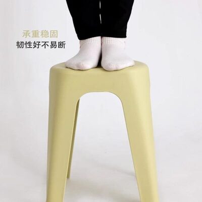 长用方客厅焕高凳结可实塑料凳子防滑加厚轻奢凳叠龙耐家用欧式