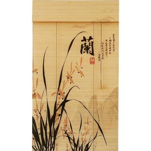 饰竹帘子 甄选源头茶室新中式 隔断竹窗帘 遮阳印花卷帘 民宿酒店装