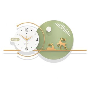 饰钟表挂墙奶油风餐厅静音创意时钟 甄选挂钟轻奢级感现简约家用装