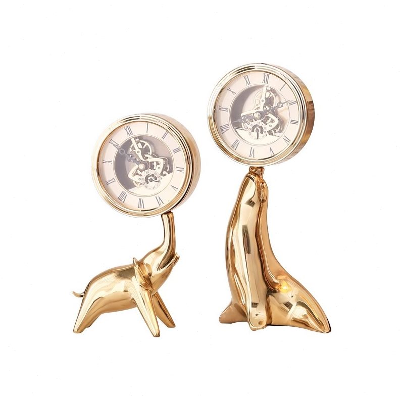 现轻奢铜座钟酒柜装饰摆件时钟家居客厅档桌面公室钟表礼品