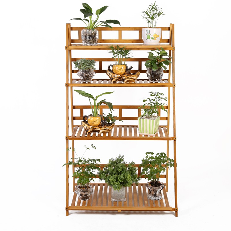 百山九川楠竹花架阶梯折叠多层室内阳台落地竹木多肉吊兰花盆