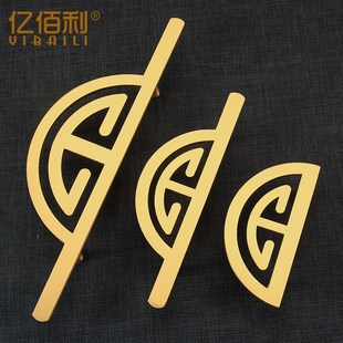 拉手柜门新加长门把手家具黄铜半圆柜子橱柜小拉手
