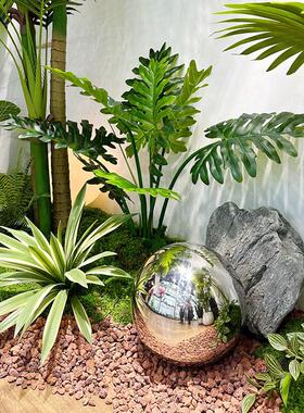 创意不锈钢球金属圆球装饰室内高端地景装饰摆件空中吊饰银球造景