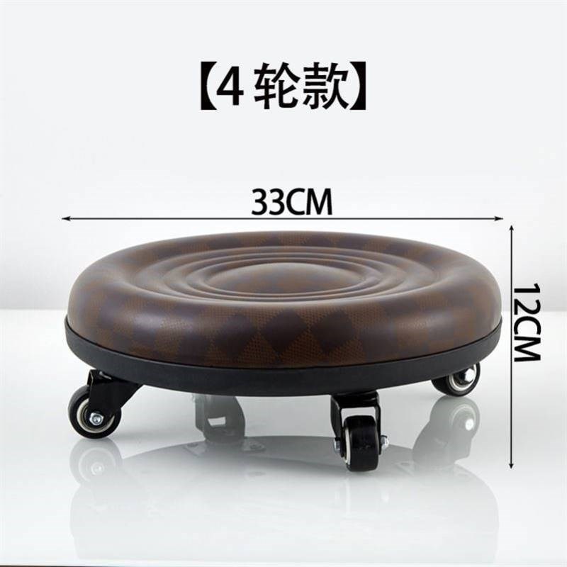 矮凳美缝移动搁转椅擦地马扎带轮子板凳修脚小圆凳滑轮滑动快递