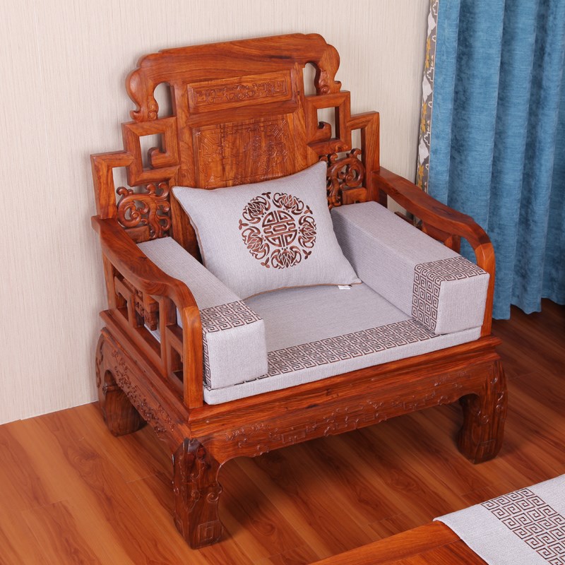 亚星 新中式太师椅垫红木沙发垫实木罗汉床垫加厚海绵防滑坐垫定