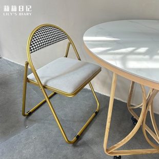 多功能折叠餐椅组合家用小户型折叠椅简约轻奢餐椅